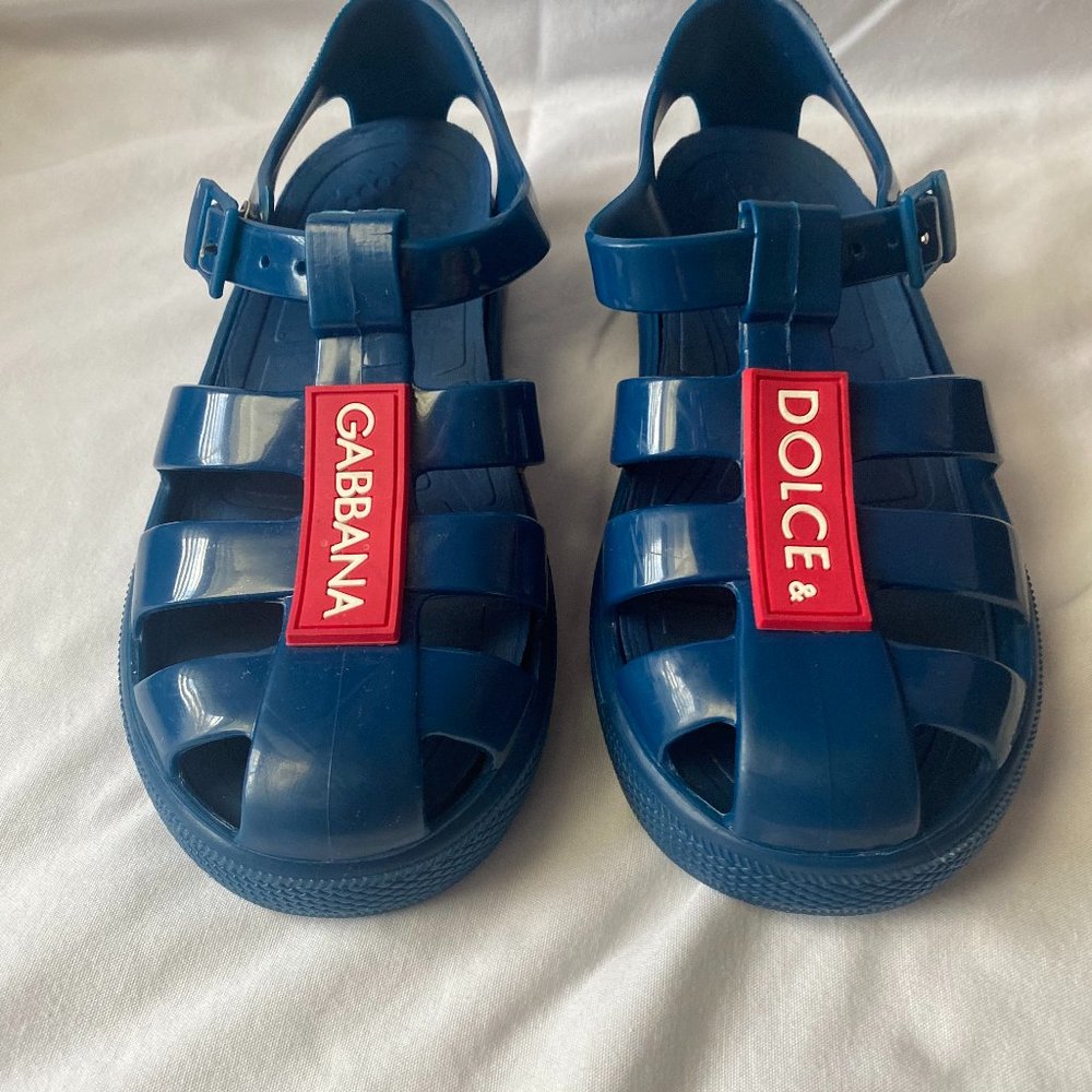 Dolce & Gabbana Blue Logo Jelly Shoes